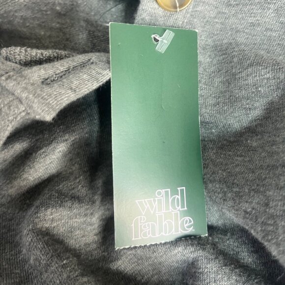 Wild Fable Cropped Collared Long Sleeve Polo Shirt Womens Small Heather Gray New - Picture 10 of 10